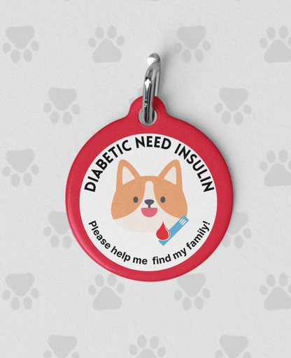 Pet Tag - Medical Pet Id for Diabetic Dogs