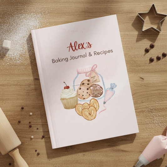 Personalized Baking Journal & Recipes Hardcover Notebook
