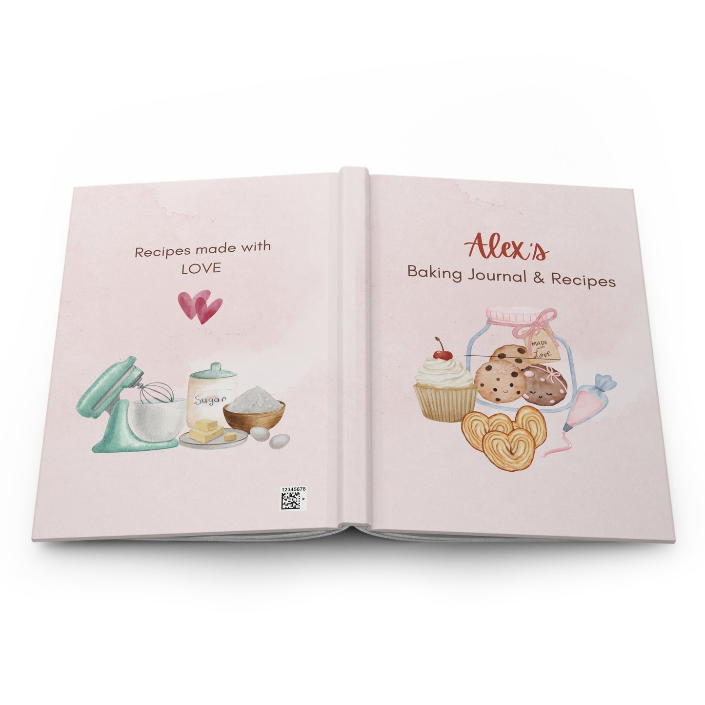 Personalized Baking Journal & Recipes Hardcover Notebook