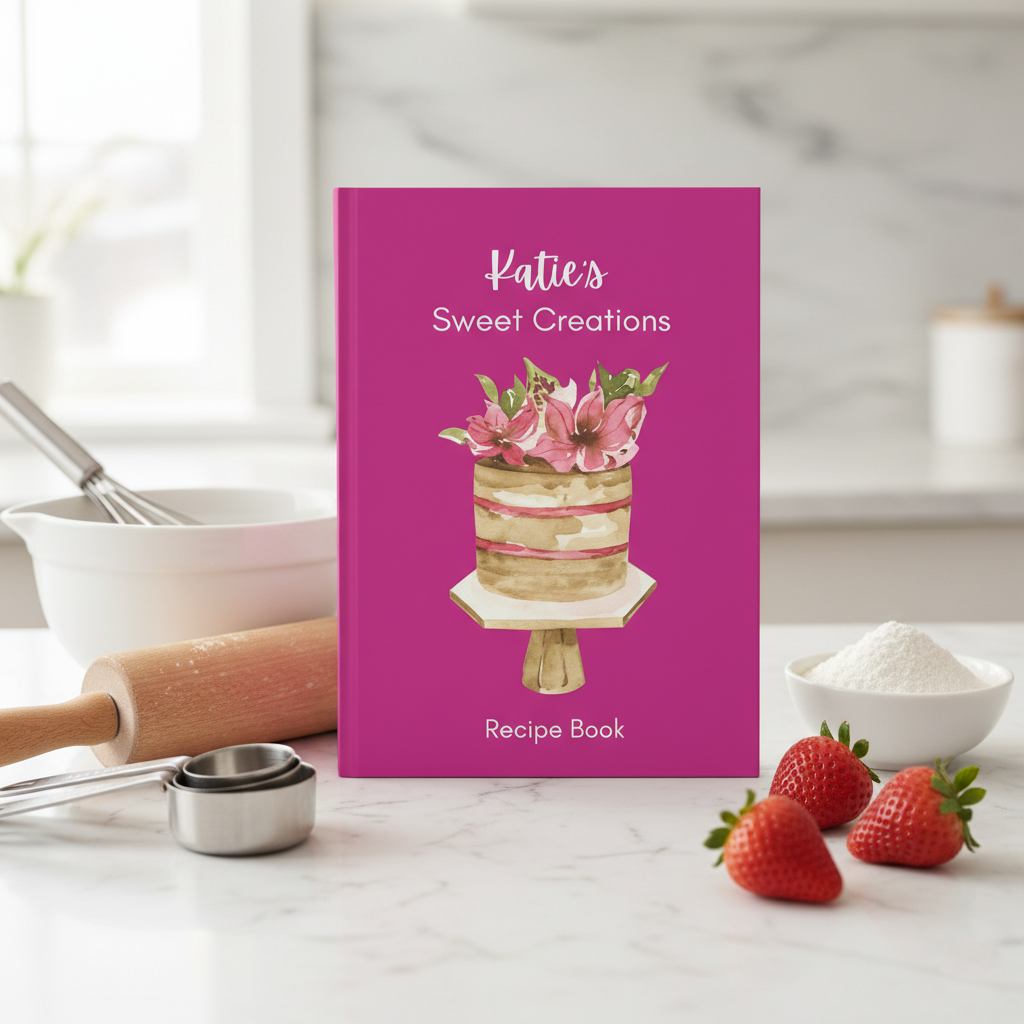 Personalized Journal "Sweet Creations" Hardcover Recipe Book
