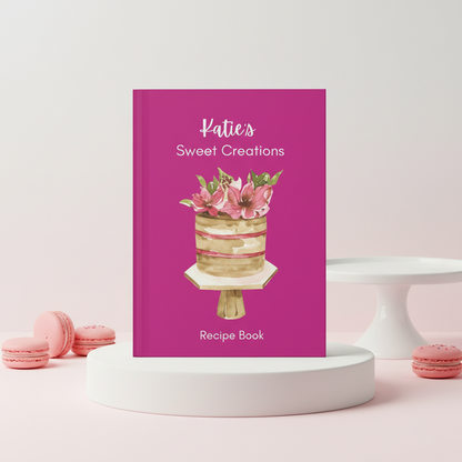 Personalized Journal "Sweet Creations" Hardcover Recipe Book