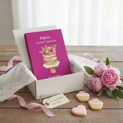 Personalized Journal "Sweet Creations" Hardcover Recipe Book