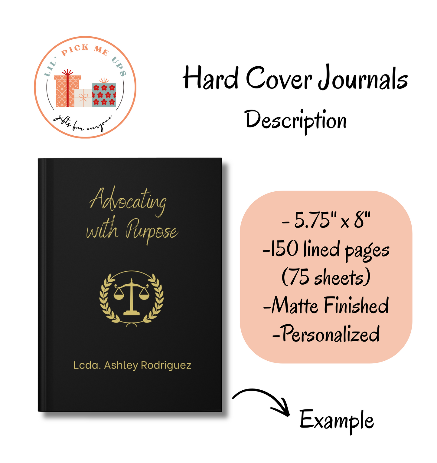 Advocating with Purpose Hardcover Journal — Personalized Legal Notebook