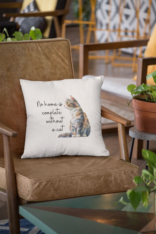 Decorative Pet Pillow - Calico Cat No Home is Complete without a Cat