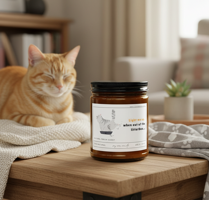 Funny Cat Lover Candle Fresh Scent (9oz)