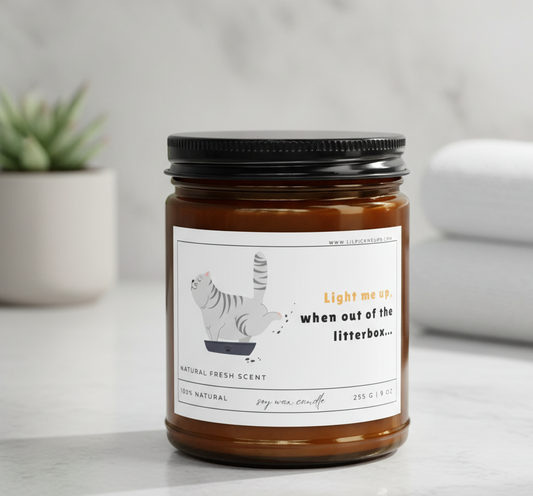 Funny Cat Lover Candle Fresh Scent (9oz)
