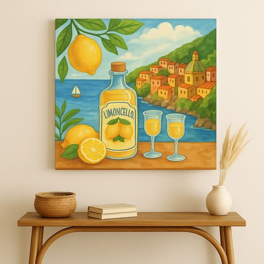 Italian Coastal Decor - Limoncello Canvas Art Print