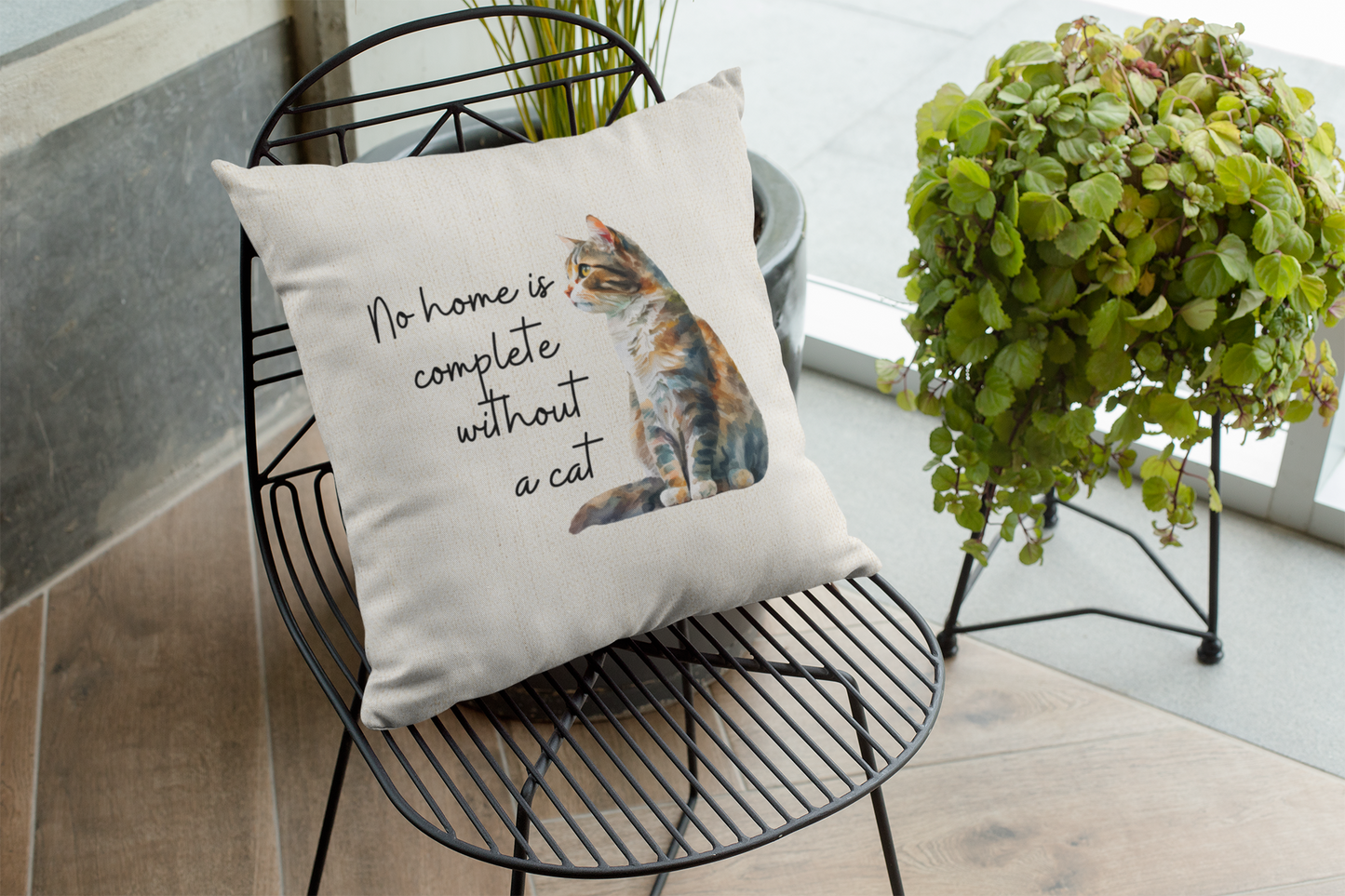 Decorative Pet Pillow - Calico Cat No Home is Complete without a Cat