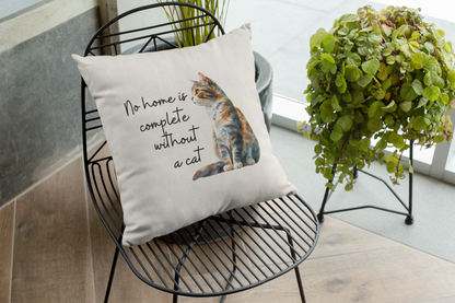 Decorative Pet Pillow - Calico Cat No Home is Complete without a Cat