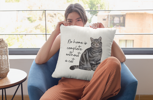 Decorative Pet Pillow Grey Tabby - No Home is Complete without a Cat