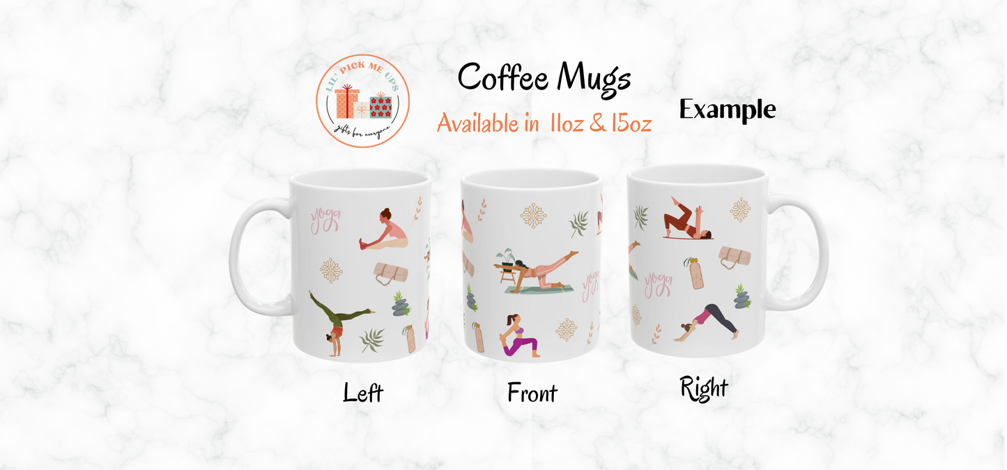 Yoga Poses Ceramic Mug – Mindful Morning Coffee Cup (11oz & 15oz)