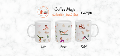 Yoga Poses Ceramic Mug – Mindful Morning Coffee Cup (11oz & 15oz)