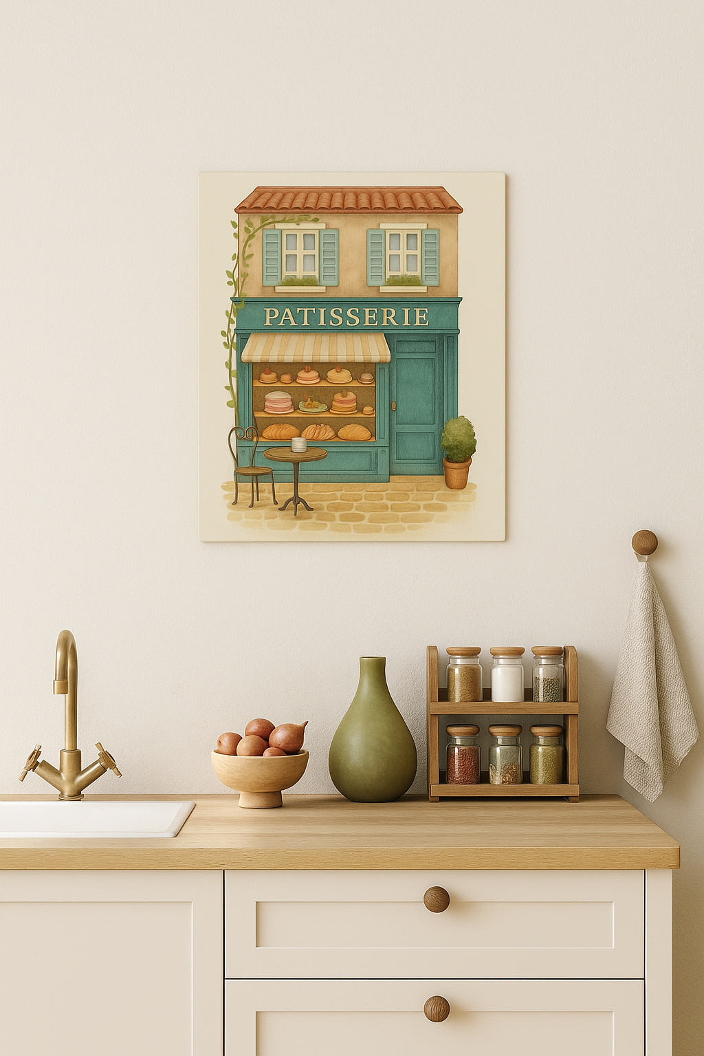 French Patisserie Art Canvas Wall Decor