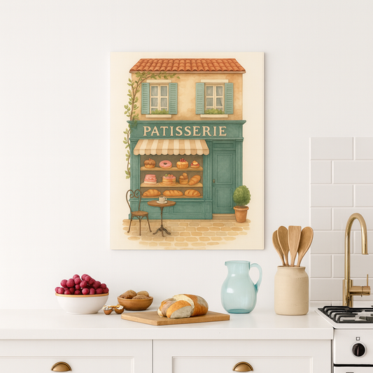 French Patisserie Art Canvas Wall Decor