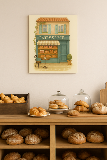 French Patisserie Art Canvas Wall Decor