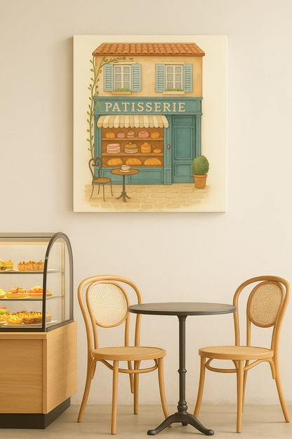 French Patisserie Art Canvas Wall Decor