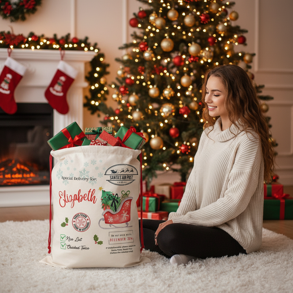 Personalized Christmas Gift Bag Sack
