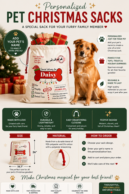 Personalized Dog Bone Christmas Sack