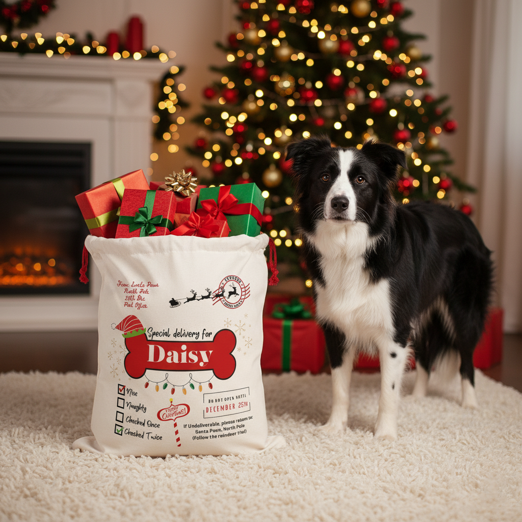 Personalized Dog Bone Christmas Sack