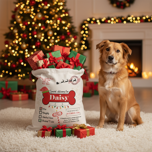 Personalized Dog Bone Christmas Sack