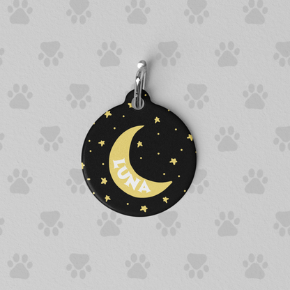 Pet Tag - Moon and Stars Design