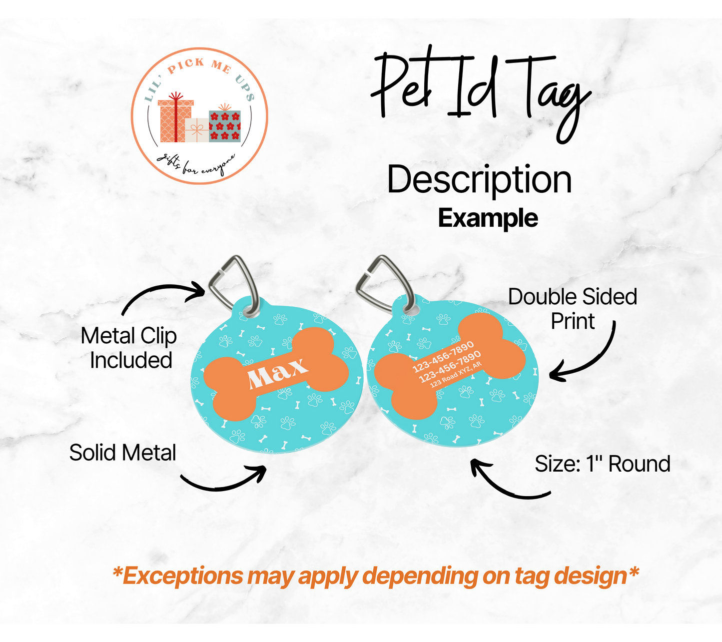 Pet Tag - Moon and Stars Design