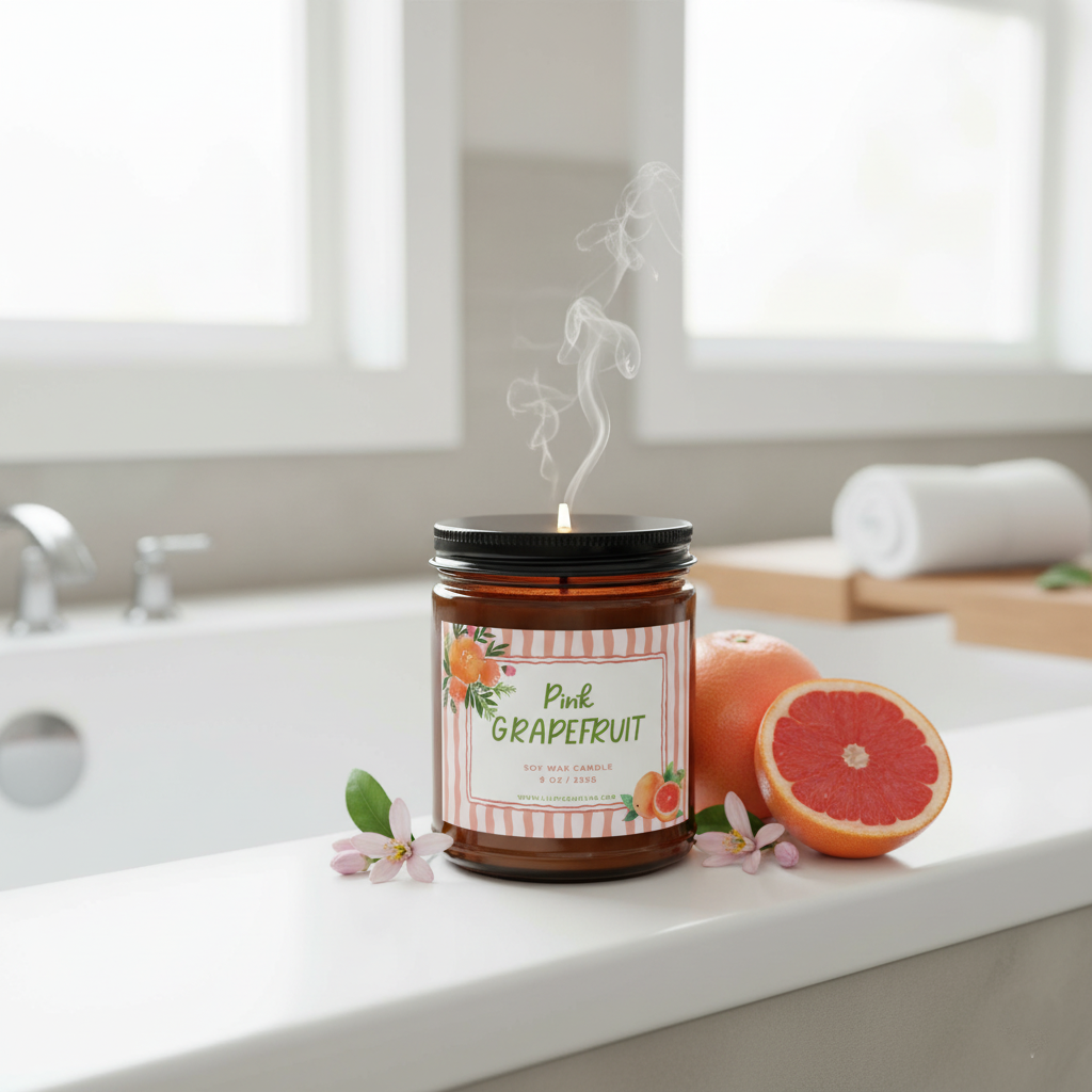 Pink Grapefruit Soy Candle (9oz)