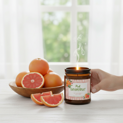 Pink Grapefruit Soy Candle (9oz)