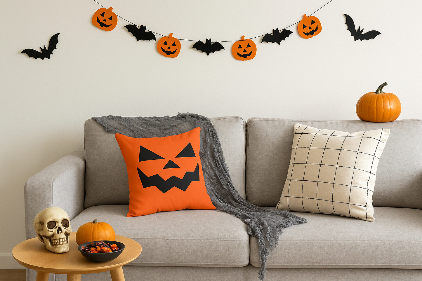 Pumpkin Smile Decorative Pillow