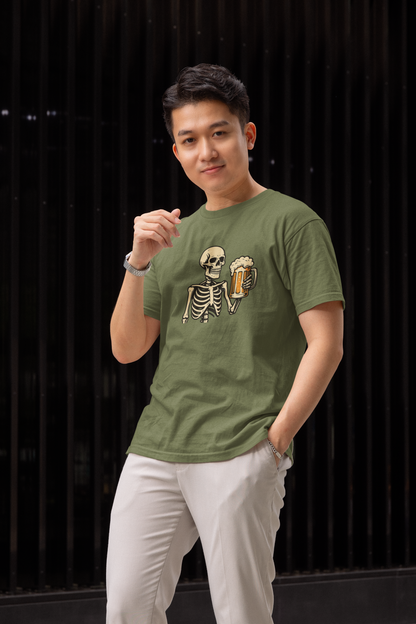 Skeleton with Beer T-Shirt