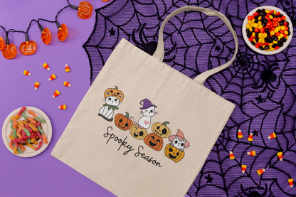 Spooky Season Halloween with Cats Tote Bag