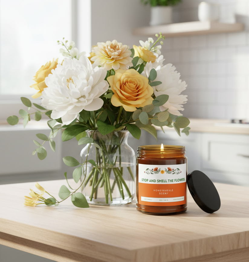 Stop and Smell the Flowers Honeysuckle Soy Candle (9 oz)