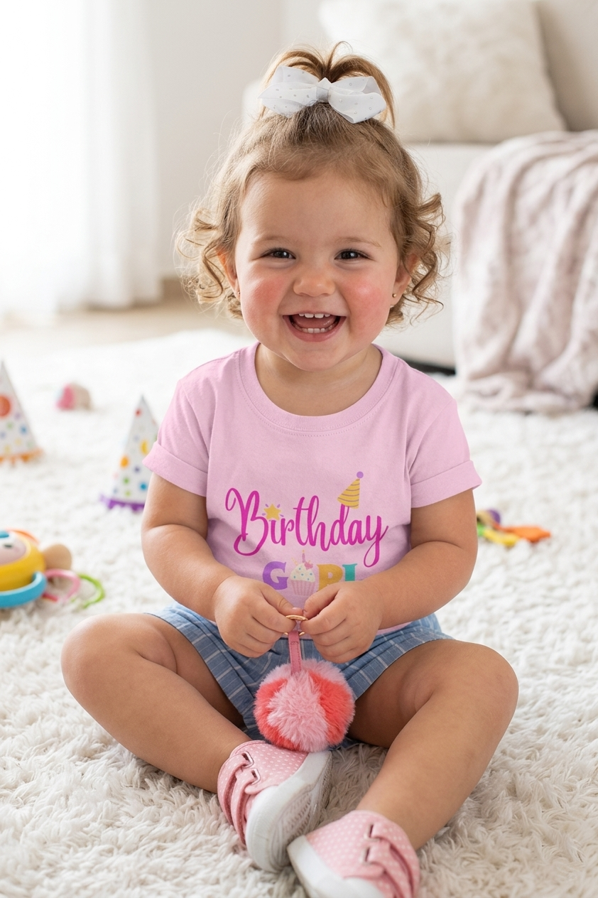 Birthday Girl toddler t-shirt in pink