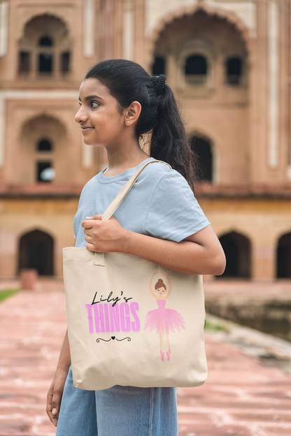 Personalized Ballerina Tote Bag