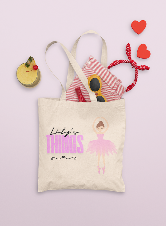 Personalized Ballerina Tote Bag
