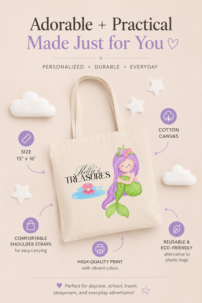 Personalized Mermaid Tote Bag