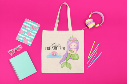 Personalized Kids Mermaid Tote Bag