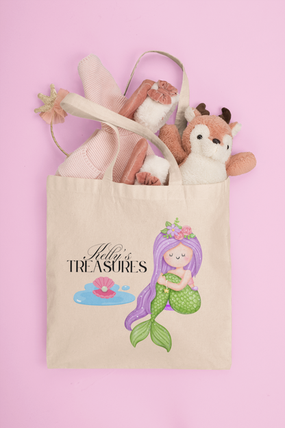 Personalized Kids Mermaid Tote Bag