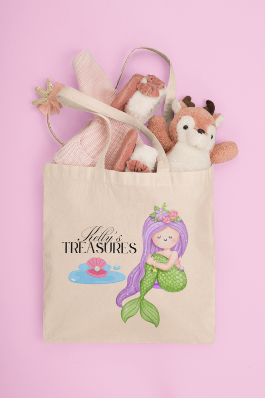 Personalized Kids Mermaid Tote Bag