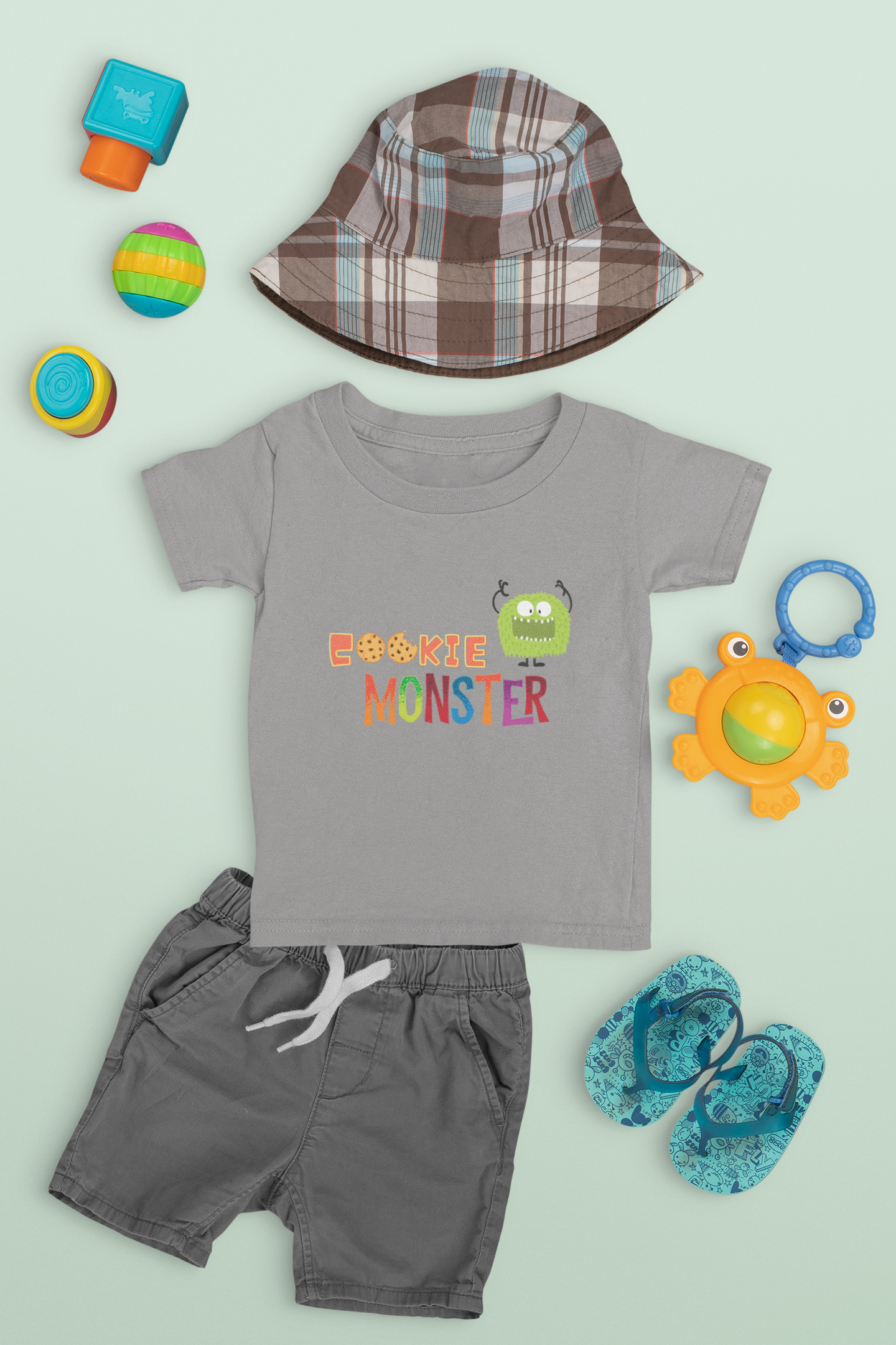 Colorful Cookie Monster Toddler Tee