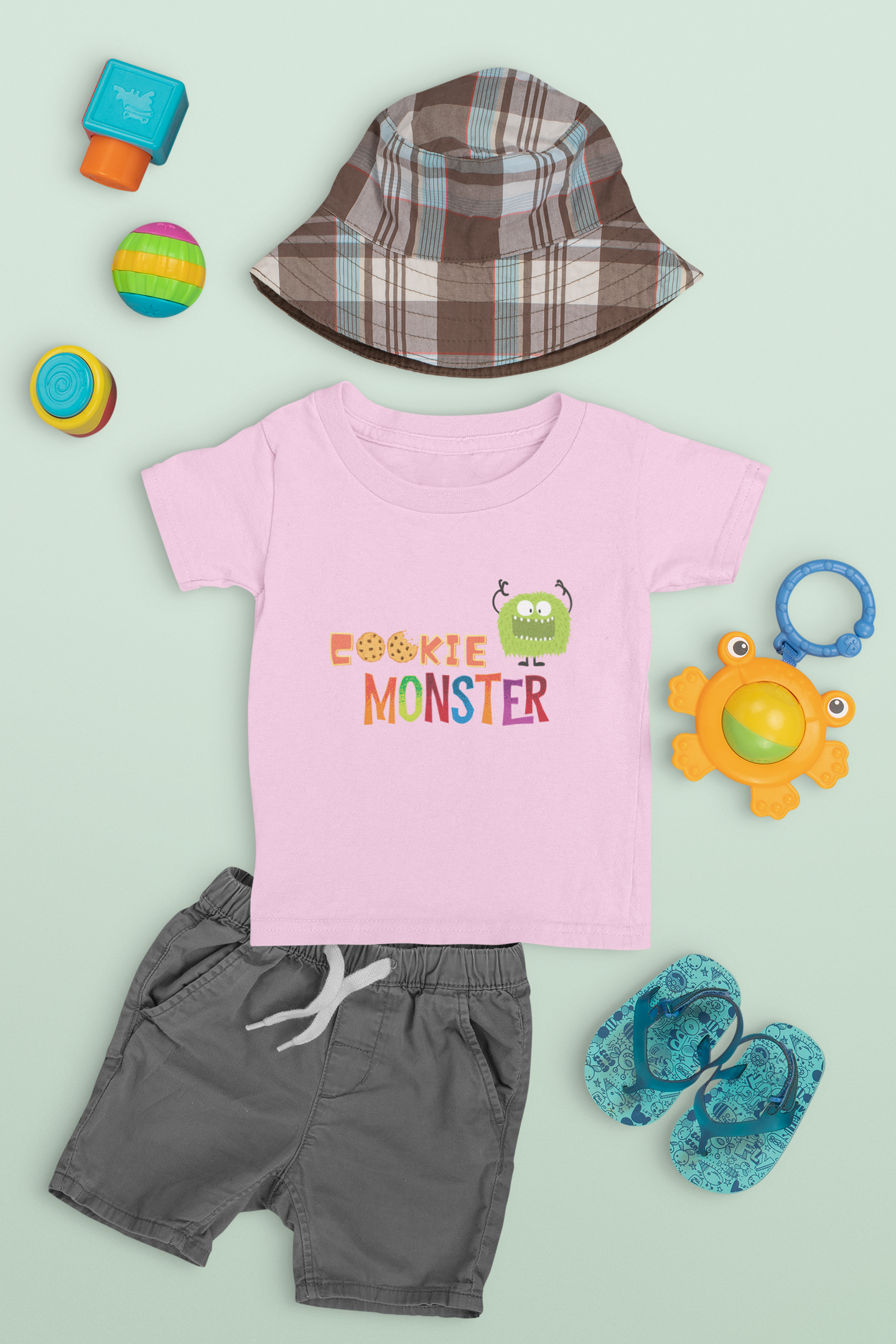 Colorful Cookie Monster Toddler Tee