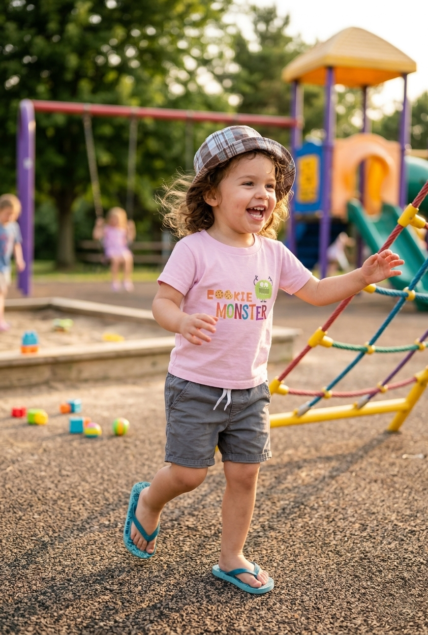 Colorful toddler shirt with playful cookie design