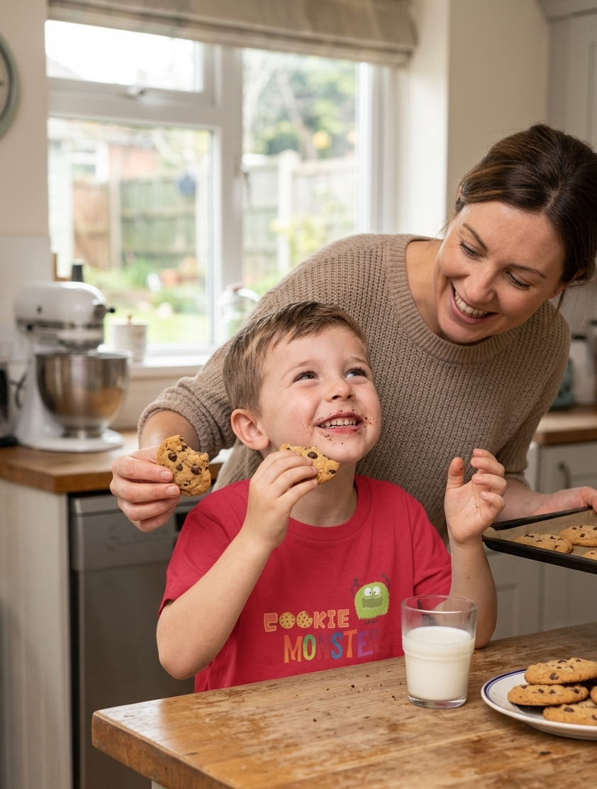 Playful cookie-themed toddler t-shirt for kids