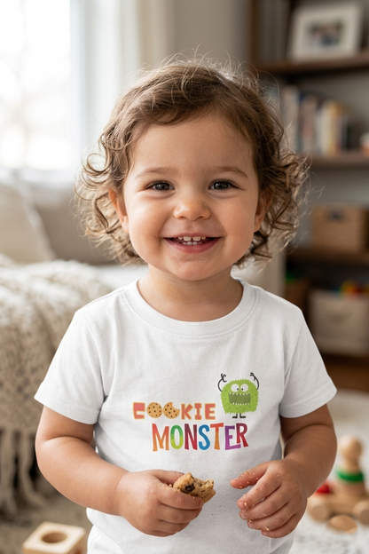Colorful toddler shirt with playful cookie design