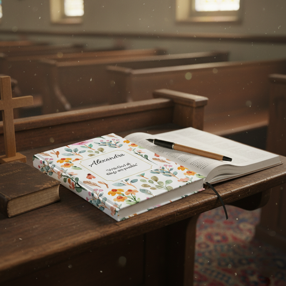 Personalized Floral Inspirational Scripture Journal