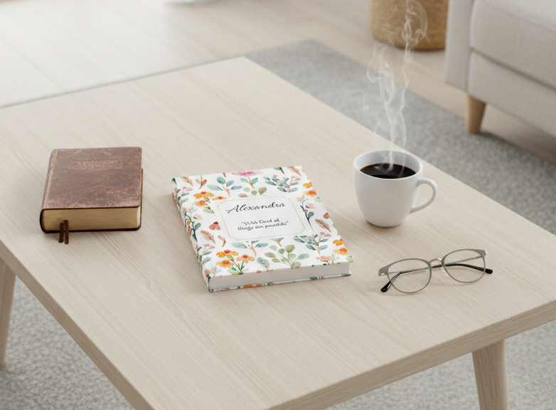 Personalized Floral Inspirational Scripture Journal