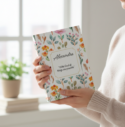 Personalized Floral Inspirational Scripture Journal