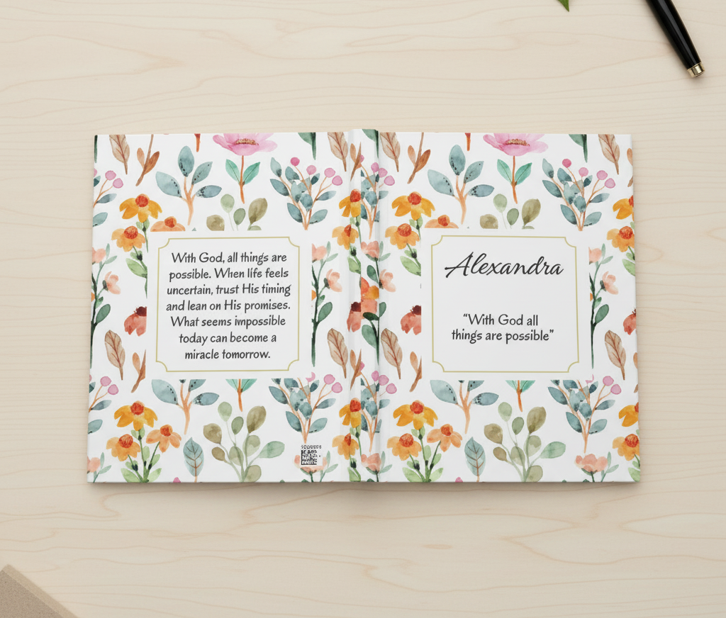 Personalized Floral Inspirational Scripture Journal