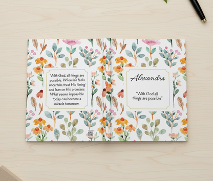 Personalized Floral Inspirational Scripture Journal