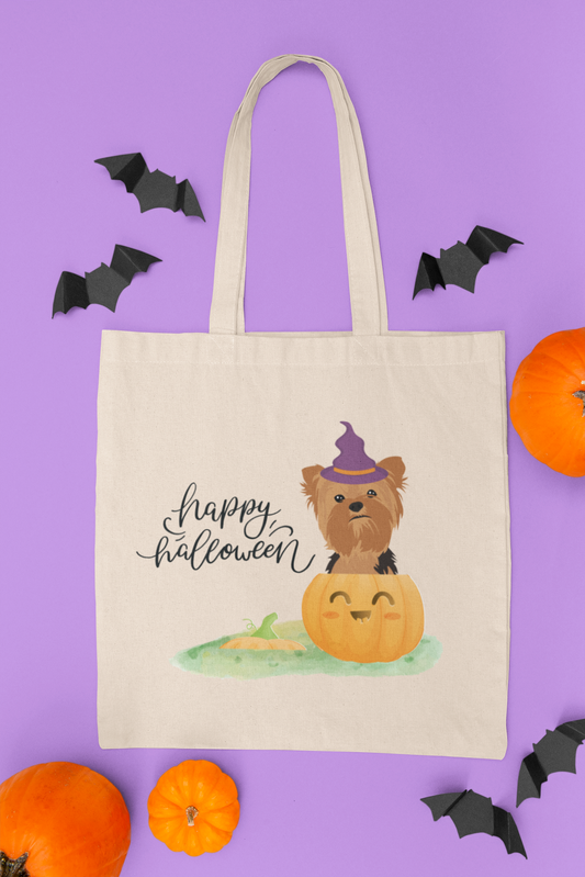 Halloween Yorkshire Dog Tote Bag